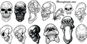 Image of Skulls Vector Pack