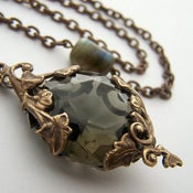 Image of Black Diamond Labradorite Pendant Necklace