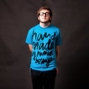 Image of Handmade '10 MEN'S - 100% cotton teal American Apparel tee shirt