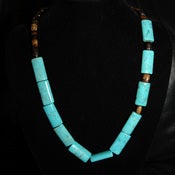 Image of Square Turquoise & Wood Necklace