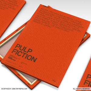 Image of Pulp Fiction poster with brands (10 copies only)