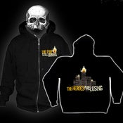 Image of "The Heroes Are Losing" Black Zip Hooded Sweatshirt