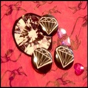 Image of black diamonds buttons, set of 3