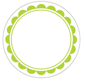 Image of Large Green Scalloped Circle Labels - 12 per sheet