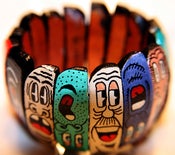 Image of Face Pi Wooden Stretch Bracelet