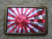 Image of RISING SUN METALLIC RETRO BELT BUCKLE