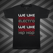 Image of Men's "We Like Electro We Like Hip Hop" (#WL3B-DarkGreyMC)