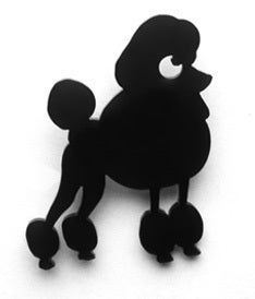 Image of Jet Black Poodle Brooch