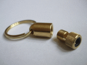 Image of The Bullet Keychain: Brass Presta to Schrader Valve Adaptor