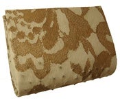Image of Grey Ostrich Clutch with Lace Tattoo