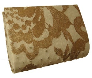 Image of Grey Ostrich Clutch with Lace Tattoo