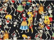 Image of FF Day of the Dead Fabric Posada COTTON FABRIC QUILT FABRIC