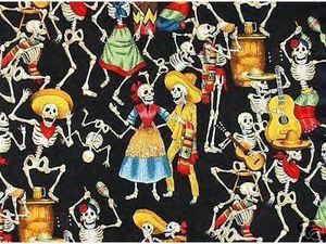 Image of FF Day of the Dead Fabric Posada COTTON FABRIC QUILT FABRIC