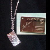 Image of 'I Love You' Silver Postcard Necklace