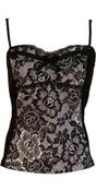 Image of LACE SWEETHEART TOP WITH STAIN TRIM FORM FITING