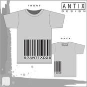 Image of Mens Barcode T-Shirt  Grey / Black