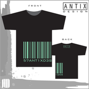 Image of Mens Barcode T-Shirt  Black / Green