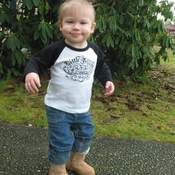 Image of Girls or Boys Little Killers 3/4 Sleeve Toddler Shirt Punk Rock Rebel Tattoo Skully Gangster Sizes 2