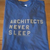 Image of architects never sleep men's t-shirt (royal blue)