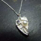 Image of Pearl and Amethyst Raindrop Necklace