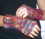 Image of Crochet This! DGY's Premium Recycled Sari Silk Fingerless Mitts