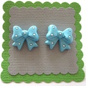 Image of Blue Bow Earrings