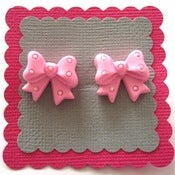 Image of Pink Bow Earrings