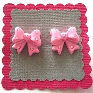 Image of Pink Bow Earrings