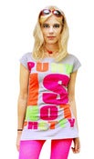 Image of Girl's Fluro Text T-Shirt