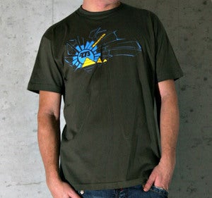 Image of -273 Rising Army T - Sky Blue/Yellow Graphics