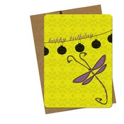 Image of Dragonfly Birthday Card- single card