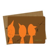 Image of Tweeprints Logo Birds Thank You Card - single card