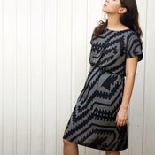 Image of Silk Sack Dress - Grey/Black