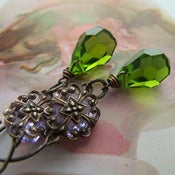 Image of Tallula Olivine Vintage Filigree Drops