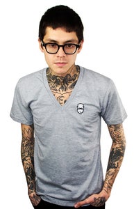 Image of Embroidered V-Neck (Heather grey) (Mens)