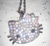 Image of hello kitty crystal diamond necklace