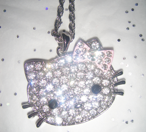Image of hello kitty crystal diamond necklace