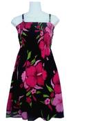 Image of Tropical Summer Dress-Black/Purple/Green