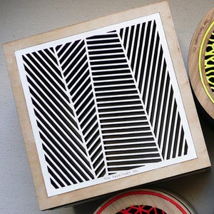 Image of Square Herringbone Wood Box