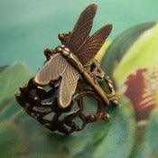 Image of Dragonfly Trellis Filigree Ring