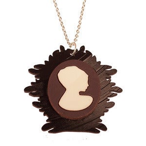 Image of Ltd. Edition Cameo Necklaces made from layered COLOUR vinyl records.