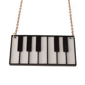Image of Ltd. Edition Piano Keyboard Necklace made from recycled layered COLOUR vinyl records.