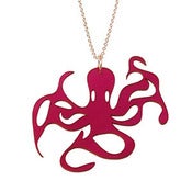 Image of Ltd. Edition Octopus Necklace/Earrings made from a recycled PURPLE VINYL record.