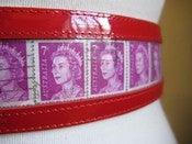 Image of Postage Belt - Patent red with magenta Queens (M) Free Postage within Australia!