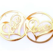 Image of "Love" Hoop Earrings 14K Gold