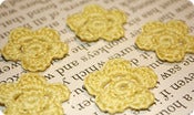 Image of Crochet Scrapbooking and Applique Flowers Lemon- 5 pieces