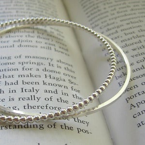 Image of Circle and Square Bangle Bracelet Set
