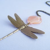 Image of Evinrude long necklace - pink crystal