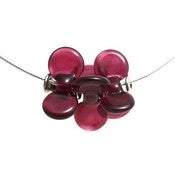 Image of Rubino Propeller Droplet Disc 3 lampwork necklace