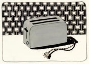 Image of Toaster with Wallpaper
